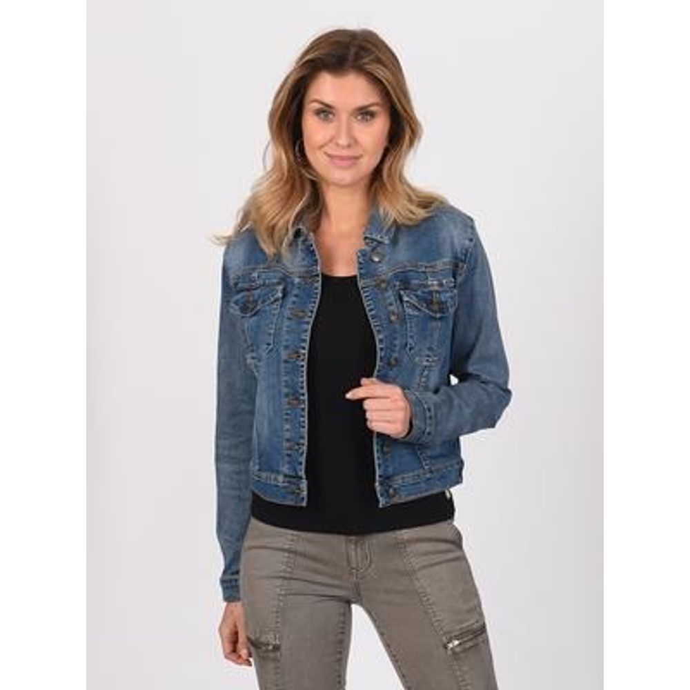 Lila Ryan Avianna Cropped Raw Hem Denim Jacket NWT